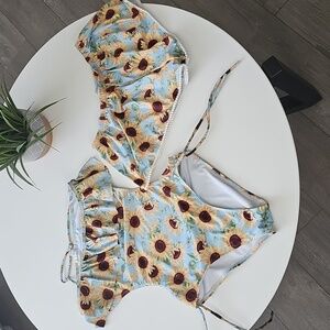 Stella Cove Sunflower One Piece With Shorts Swim Set